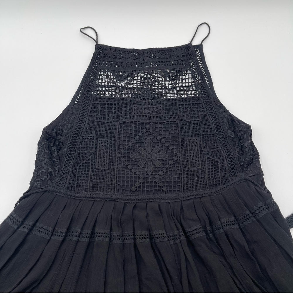 Free People Emily Crotchet Mini Dress Black Size XS Boho Summer - Picture 8 of 12